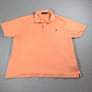 Polo‎ Ralph Lauren Men's Peach Cotton Short Sleeve Classic Fit Polo Shirt XXL